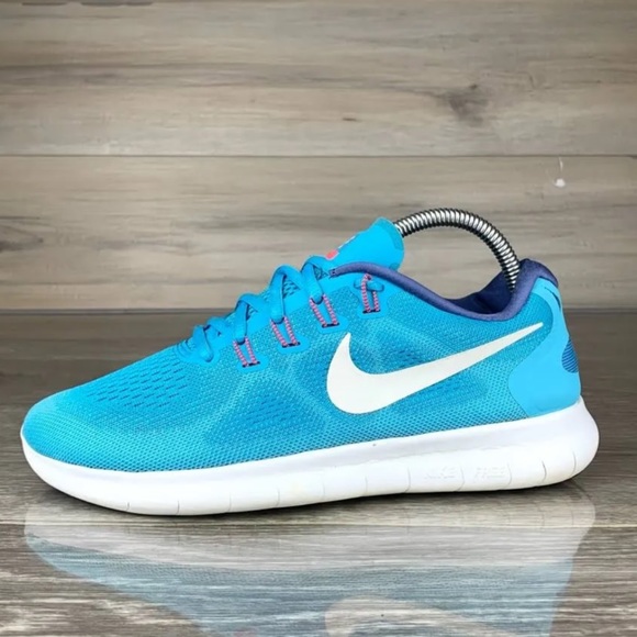Blue/White womens Nike Free RN 2017 running walking shoes size 10 - Picture 1 of 4